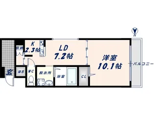 オークイマザトステーション【908号室】の間取り
