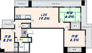 アルテハイム東大阪【7階】の間取り