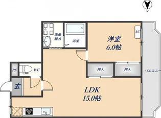エステート野崎【803号室】の間取り