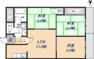 サンヴェール新池【403号室】の間取り
