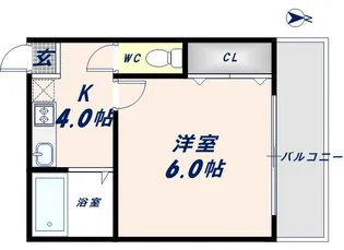 チタ・ヴィラ足代【202号室】の間取り