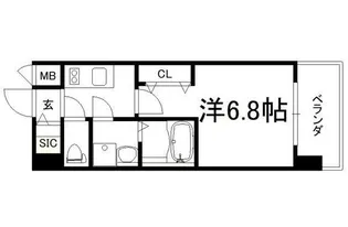 レジュールアッシュ玉造【1106号室】の間取り