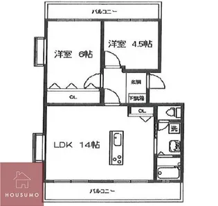 隆豊ハイツ【4階】の間取り