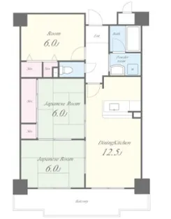 プリムール【206号室】の間取り