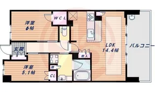 ローレルアイあべの【12階】の間取り