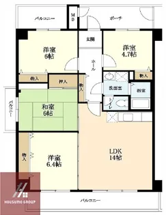 セレコート上山手【2階】の間取り