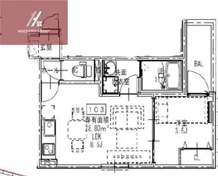 D porta viale【103号室】の間取り
