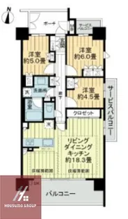 ブランズ三国ステーションレジデンス【810号室】の間取り