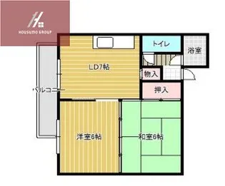 リバーハイツ南館【202号室】の間取り