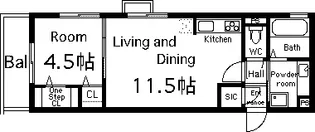 アビタシオン加美北【202号室】の間取り
