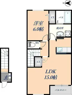 グロースハイツ新石切Ⅰ【202号室】の間取り