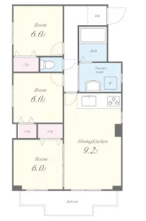 プリムール【6階】の間取り