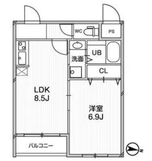 プレアデス千里山田【208号室】の間取り