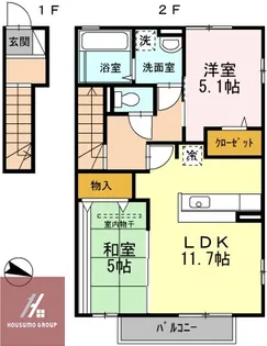 ザウバーヴィント Ⅱ【201号室】の間取り