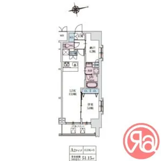 スプランディッド上本町WESTⅡ【12階】の間取り