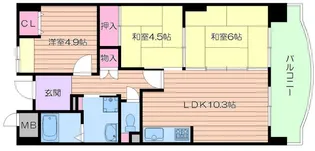 シエル・ピュール田辺【8階】の間取り