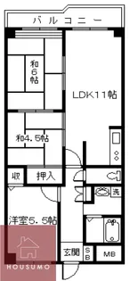 サンライズ御瑞宝Ⅰ【9階】の間取り
