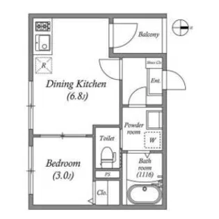 ハーモニーテラス平野西Ⅱ【203号室】の間取り