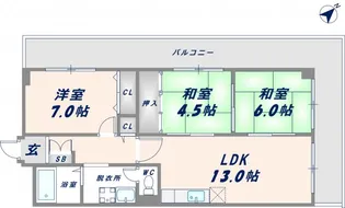 エリスハイム田中【5階】の間取り