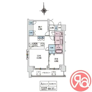 スプランディッド上本町WEST【5階】の間取り