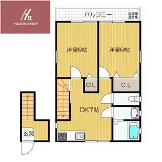 ザ ハウス オブ マダムジュエル【C2棟 2F号室】の間取り