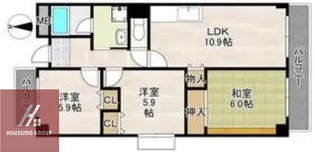レクシア大道南【6階】の間取り