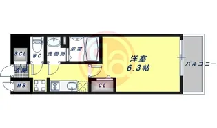 プレサンス上町台筆ヶ崎NORTH【2階】の間取り