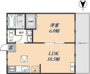 ノーヴァハイツA棟【102号室】の間取り