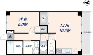 グランドゥール鴻池【202号室】の間取り