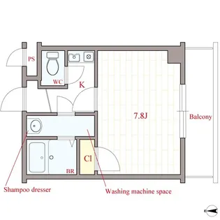 プロシード東小橋【205号室】の間取り