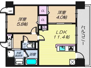 エミネンス堂ヶ芝【5階】の間取り