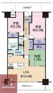 キングマンション千里万博公園【6号室】の間取り