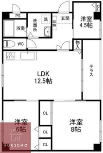 コーポウエハラⅡ【1階】の間取り