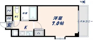 グランドオーク高井田【607号室】の間取り
