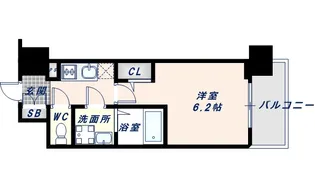 エスリード大阪城南グランデュクス【202号室】の間取り