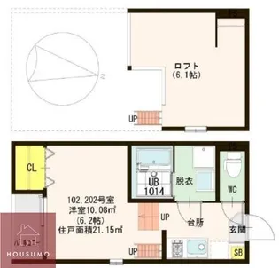 メルヴェーユ蛍池【1階】の間取り