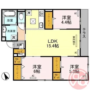 ダイヤモンドフジ天王寺東プラチナ【2階】の間取り