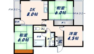 メゾンドエスパース【1階】の間取り
