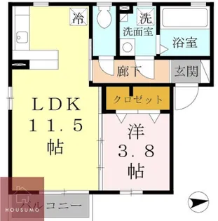 セレッソ B棟【101号室】の間取り