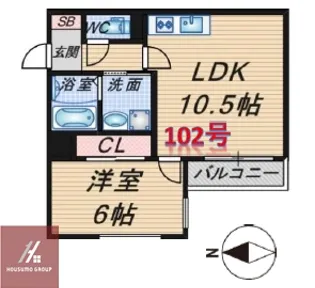 プレイス曽根【1階】の間取り