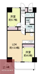 グリュックメゾンF豊中XV【705号室】の間取り
