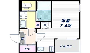 ハーモニーテラス北田辺【3階】の間取り
