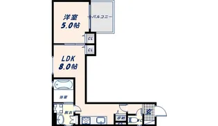 クリエオーレ東中浜【204号室】の間取り