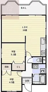レジデンス新今里【5階】の間取り