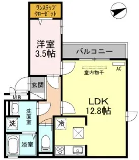 LA MAISON VERTE 西田辺【2階】の間取り