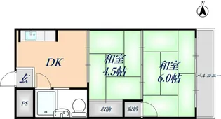メゾン大和枚岡【102号室】の間取り