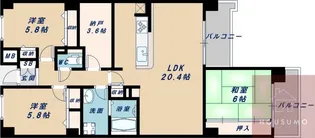アーバンパーク緑地公園【5階】の間取り