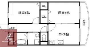 シャトー蛍ヶ池【102号室】の間取り