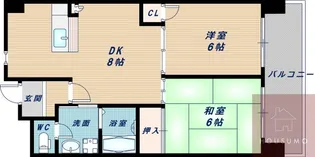 グロリアス北大阪【8階】の間取り