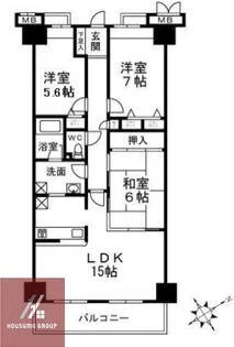 メイツ南千里【4号室】の間取り